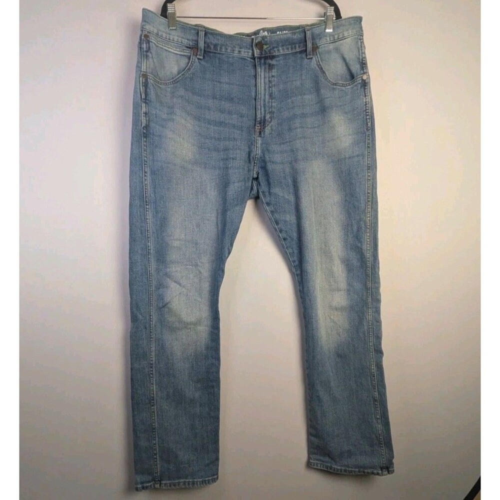Wrangler Retro Jeans Slim Straight Mens 38x32 Western Light Wash Stretch Comfort